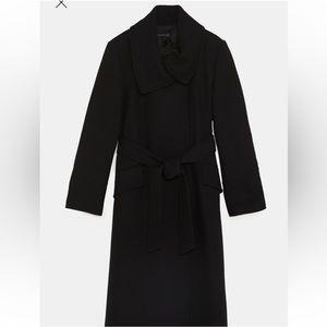 Zara Wool Wrap Around Collar Coat, XL, NWT